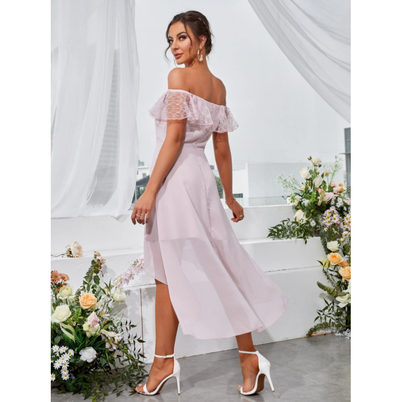 ⁦فستان سهرة ستاتي لون زهري⁩ - الصورة ⁦1⁩