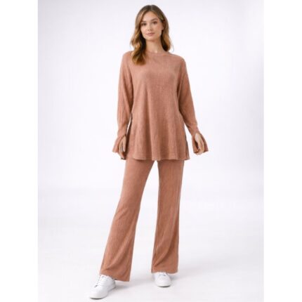 طقم ستاتي قطعتين للنساء لون بيج