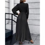 ⁦فستان ستاتي لون اسود⁩ - الصورة ⁦3⁩