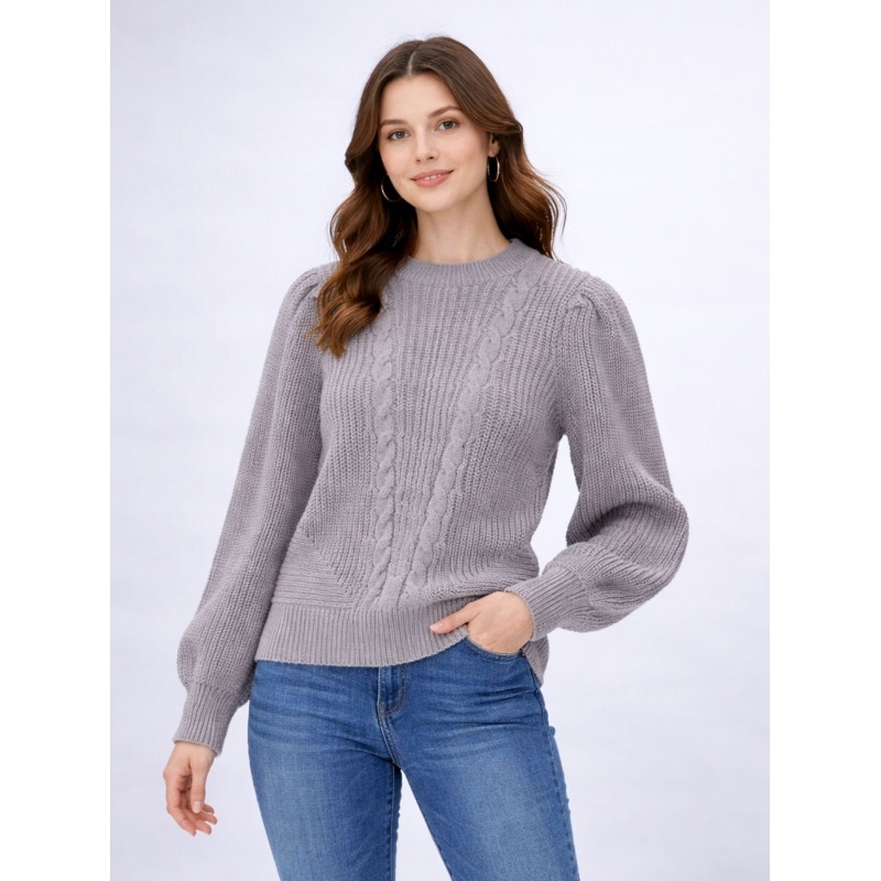 ⁦بلوزه صوف ستاتي لون رمادي⁩ - الصورة ⁦1⁩