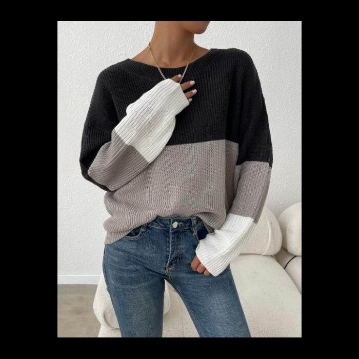 ⁦بلوزة صوف ستاتي ألوان متعددة⁩ - الصورة ⁦3⁩