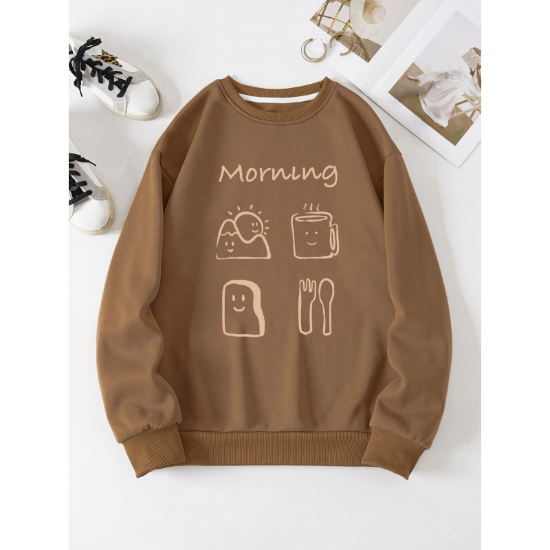 ⁦بلوزة فوتر نسائي لون بني⁩ - الصورة ⁦1⁩