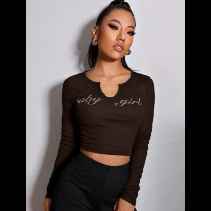 بلوزة بأكمام طويلة نسائي لون أسود