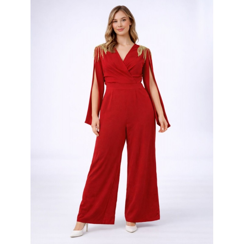 ⁦افرهول قماش ستاتي لون أحمر⁩ - الصورة ⁦1⁩