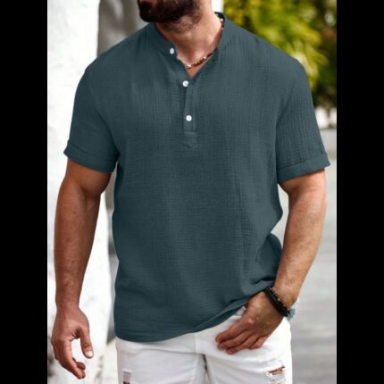 تيشيرت نص كم رجالي لون اخضر