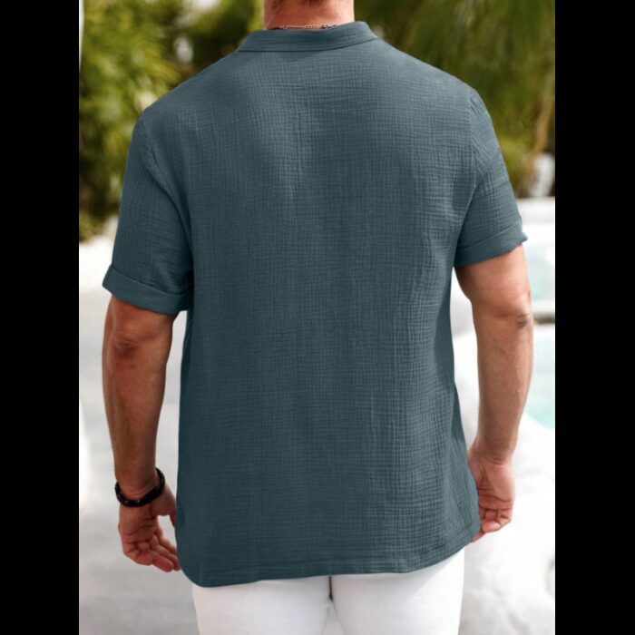 ⁦تيشيرت نص كم رجالي لون اخضر⁩ - الصورة ⁦2⁩