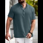 ⁦تيشيرت نص كم رجالي لون اخضر⁩ - الصورة ⁦3⁩