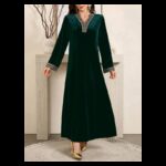 ⁦فستان مزخرف تراثي نسائي لون اخضر⁩ - الصورة ⁦4⁩