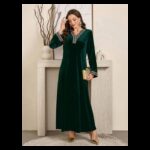 ⁦فستان مزخرف تراثي نسائي لون اخضر⁩ - الصورة ⁦5⁩