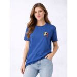 تيشيرت بتصميم سمايل لون ازرق غامق