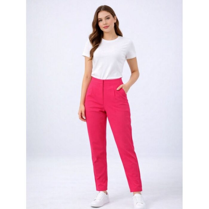 ⁦بنطلون رسمي نسائي لون فوشي⁩ - الصورة ⁦2⁩