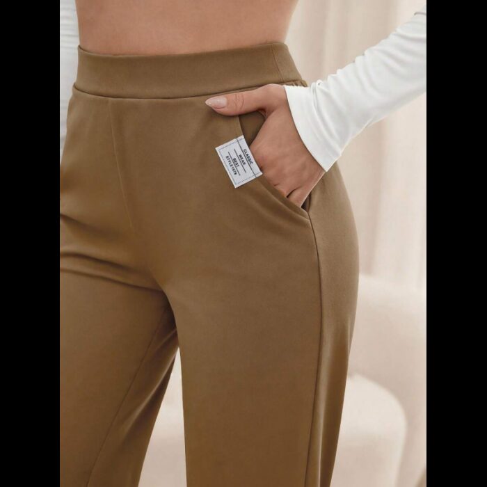 ⁦بنطلون رسمي نسائي لون بيج⁩ - الصورة ⁦2⁩