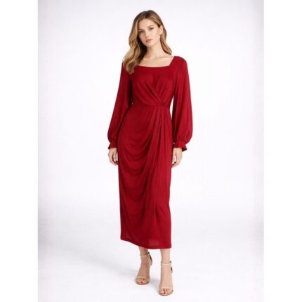 فستان نسائي لون خمري