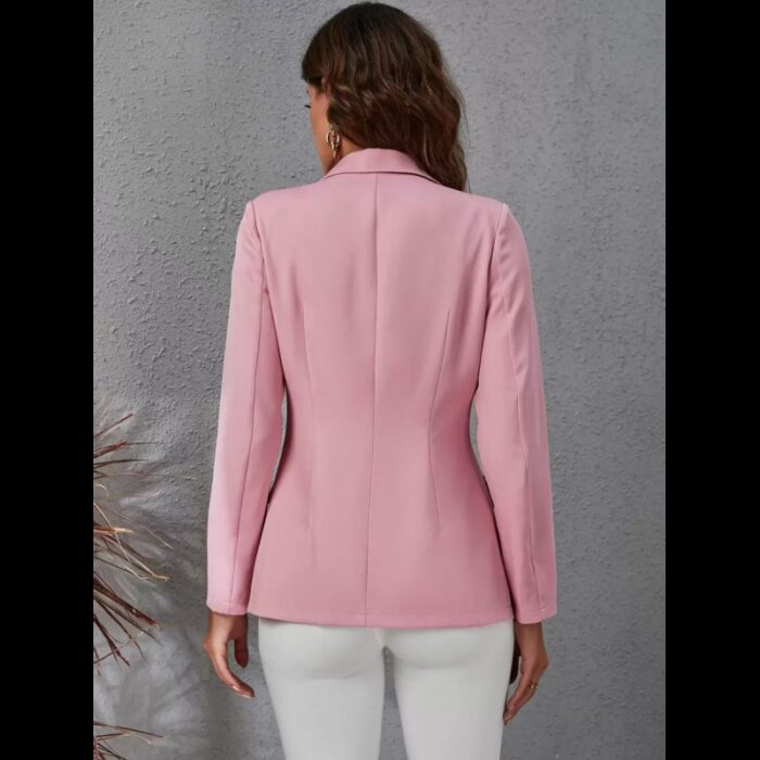 ⁦جاكيت رسمي كتان للنساء لون زهري⁩ - الصورة ⁦4⁩