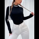 بلوزة بودي للنساء لون اسود