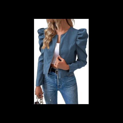 جاكيت للنساء لون ازرق بترولي