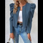 ⁦جاكيت للنساء لون ازرق بترولي⁩ - الصورة ⁦2⁩