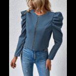 ⁦جاكيت للنساء لون ازرق بترولي⁩ - الصورة ⁦3⁩