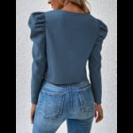 ⁦جاكيت للنساء لون ازرق بترولي⁩ - الصورة ⁦5⁩