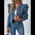 ⁦جاكيت للنساء لون ازرق بترولي⁩ - الصورة ⁦7⁩