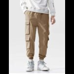 ⁦بنطلون بتصميم جيوب ولادي لون بيج⁩ - الصورة ⁦2⁩