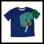 تيشيرت نص كم ولادي برسمة دنياصور لون ازرق