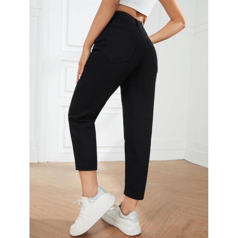 ⁦بنطلون جينز ستاتي لون أسود⁩ - الصورة ⁦1⁩