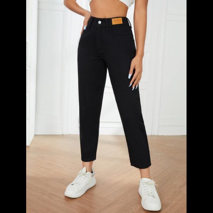 ⁦بنطلون جينز ستاتي لون أسود⁩ - الصورة ⁦2⁩