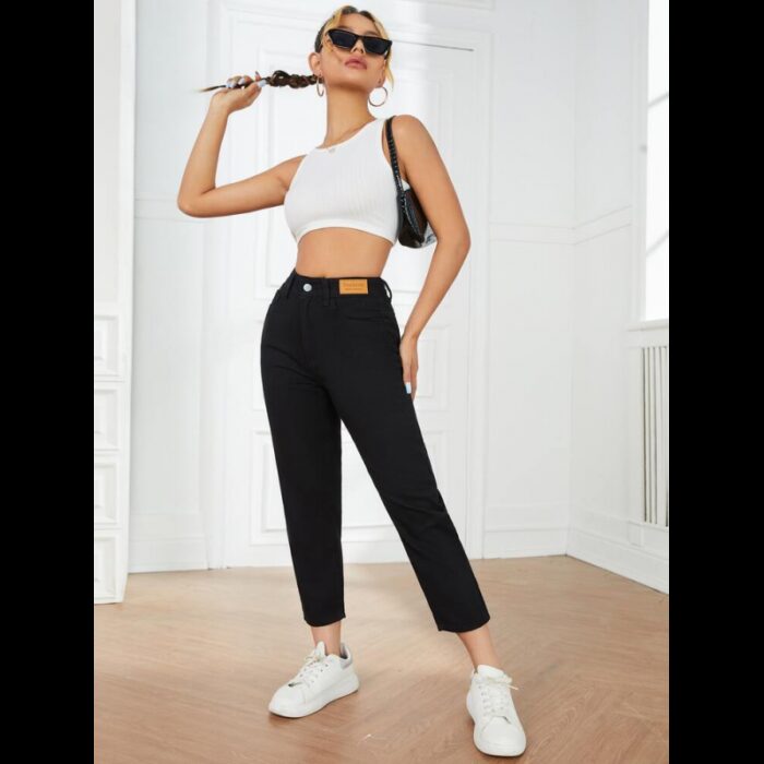 ⁦بنطلون جينز ستاتي لون أسود⁩ - الصورة ⁦3⁩