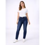 ⁦بنطلون جينز ستاتي لون ازرق غامق⁩ - الصورة ⁦2⁩