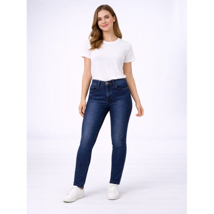 ⁦بنطلون جينز ستاتي لون ازرق غامق⁩ - الصورة ⁦2⁩