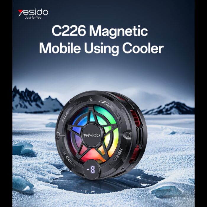⁦Yesido C226 Gaming Phone Cooler, Grey⁩ - الصورة ⁦3⁩