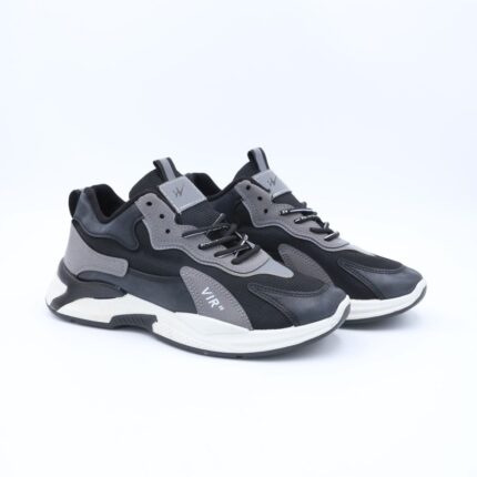 حذاء رياضي رجالي لون اسود ورمادي