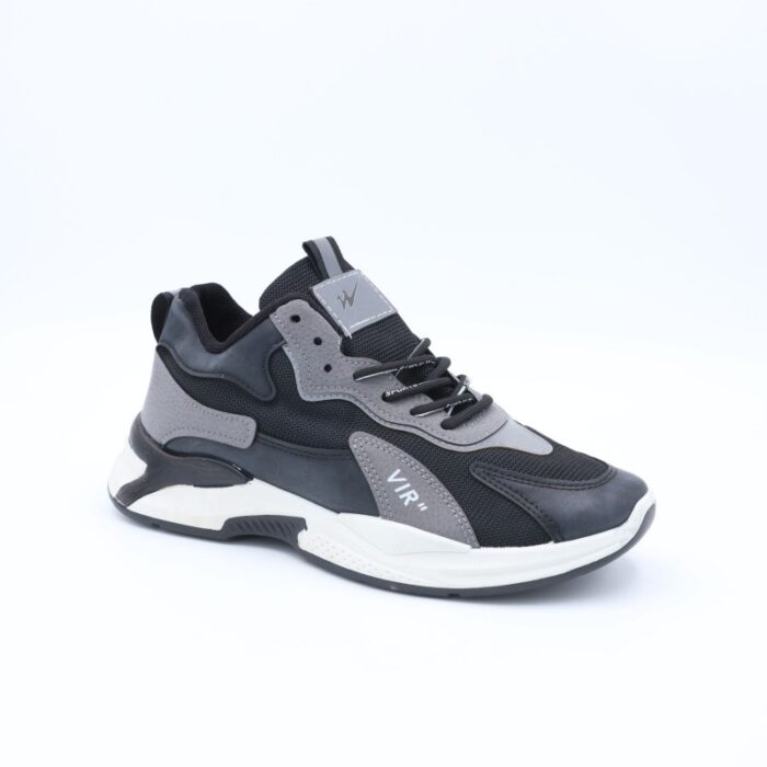 ⁦حذاء رياضي رجالي لون اسود ورمادي⁩ - الصورة ⁦2⁩