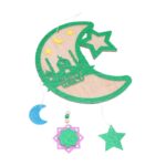 ⁦تعليقة خشب بتصميم هلال رمضان يجمعنا لون اخضر طول 25 سم⁩ - الصورة ⁦2⁩