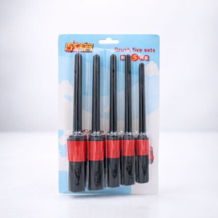 طقم فراشي تنظيف السيارة 5 قطع مختلفة الاحجام للوصل الى كافة اجزاء السيارة