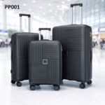 طقم شنط سفر 3 قطع بأحجام مختلفة لون رمادي غامق