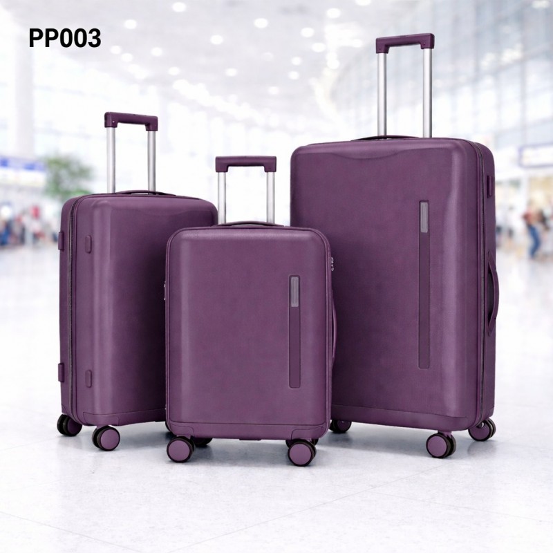 ⁦طقم شنط سفر 3 قطع بأحجام مختلفة لون بنفسجي غامق⁩ - الصورة ⁦1⁩