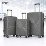 طقم شنط سفر 3 قطع بأحجام مختلفة لون رمادي غامق