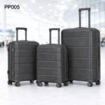 طقم شنط سفر 3 قطع بأحجام مختلفة لون رمادي غامق