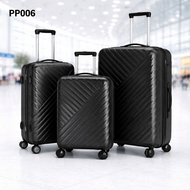 ⁦طقم شنط سفر 3 قطع بأحجام مختلفة لون اسود⁩ - الصورة ⁦1⁩