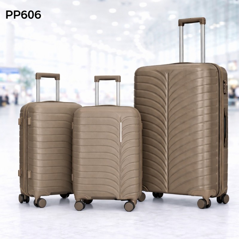 ⁦طقم شنط سفر 3 قطع بأحجام مختلفة لون كاكي⁩ - الصورة ⁦1⁩