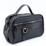 ⁦شنتة حقيبة شخصية جلد لون اسود⁩ - الصورة ⁦3⁩