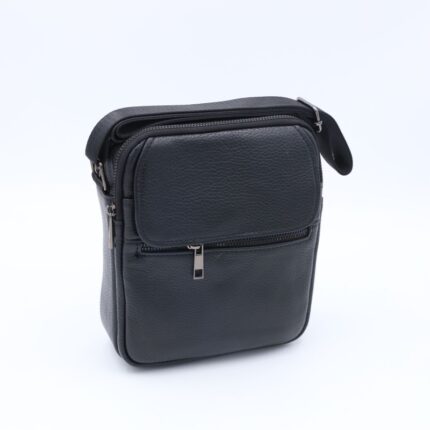 شنتة حقيبة كروس جلد 22×19سم لكلا الجنسين لون اسود