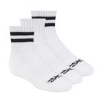 ⁦Skechers Kids' Unisex Half Terry No Show (3 Pair) Socks (31-35)-White⁩ - الصورة ⁦3⁩