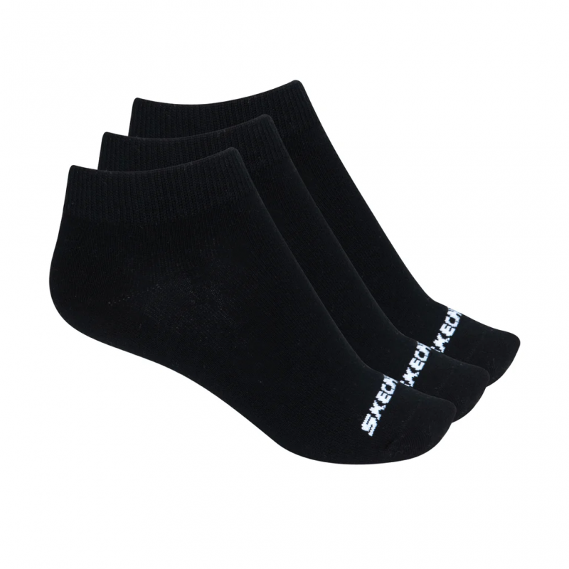 ⁦Skechers Womens' Non Terry Crew (3 Pair) Socks (36-41)-Black⁩ - الصورة ⁦1⁩