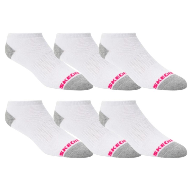 ⁦Skechers Womens' FULLTERR (6 Pair) Socks (36-41)-White⁩ - الصورة ⁦1⁩