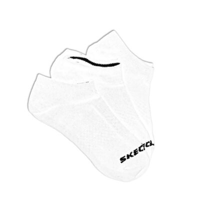 Skechers Unisex' Non Terry Low Cut (3 Pair) Socks (36-41)-White