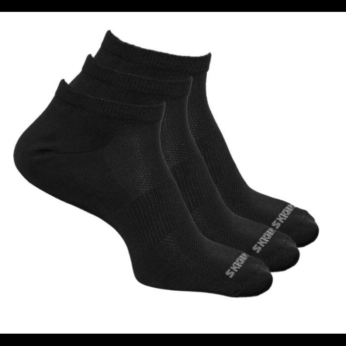 ⁦Skechers Mens' Non Terry Low Trio (3 Pair) Socks (41-46)-Black⁩ - الصورة ⁦2⁩