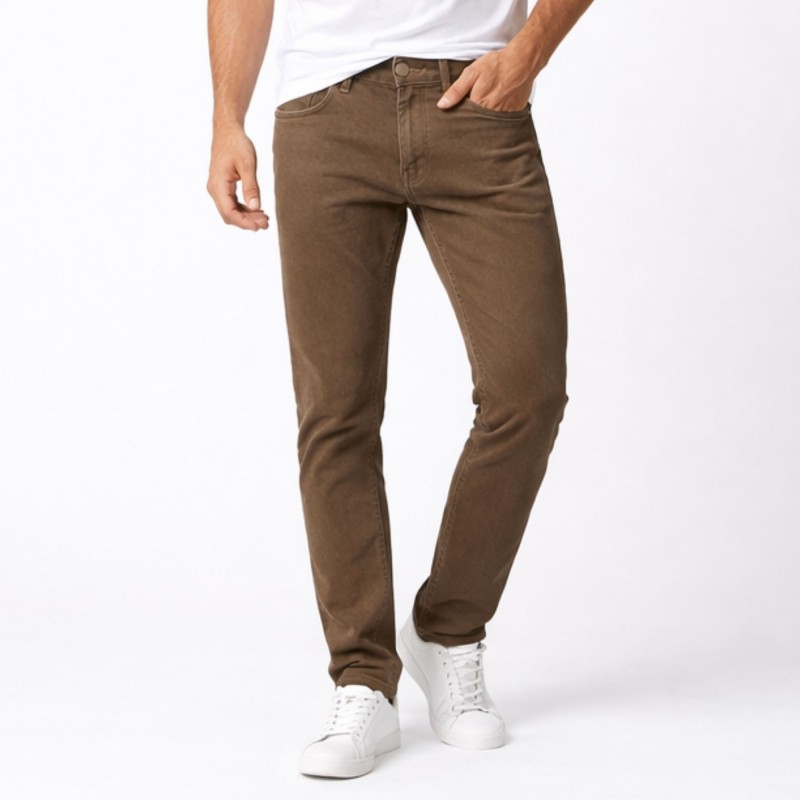 ⁦بنطلون جينز رجالي لون بيج غامق⁩ - الصورة ⁦1⁩